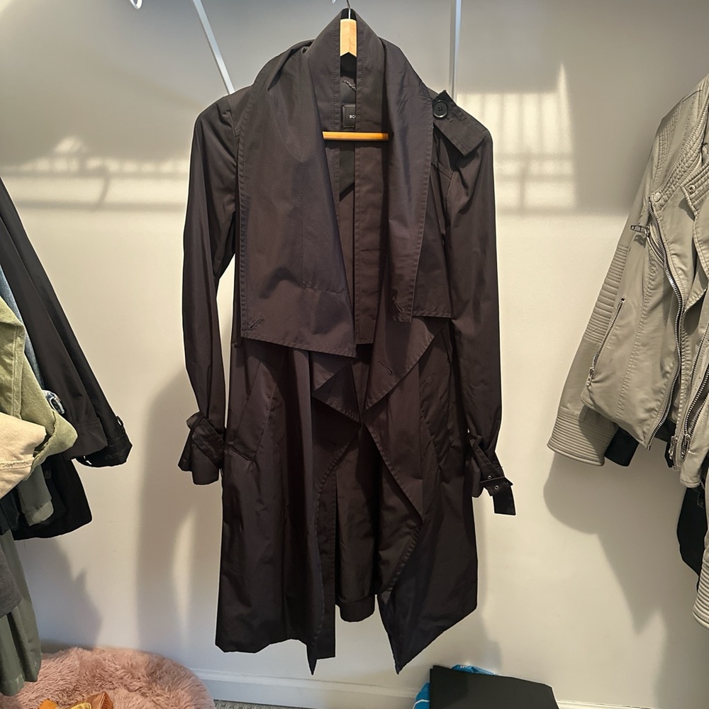 BCBG Classic Black Women's Trench Coat- belt included